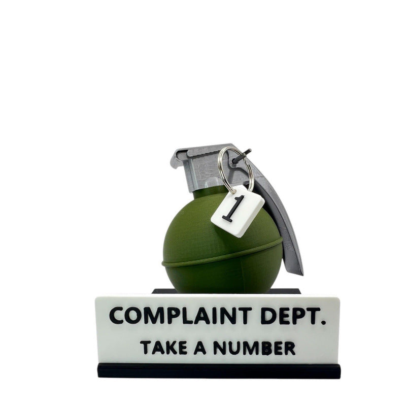 Complaint Department Grenade Desk Sign