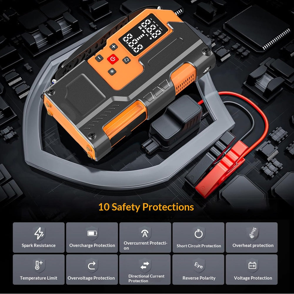 22-cylinder Emergency Car Starter All-in-one Air Pump With Monitoring And Wireless Charging