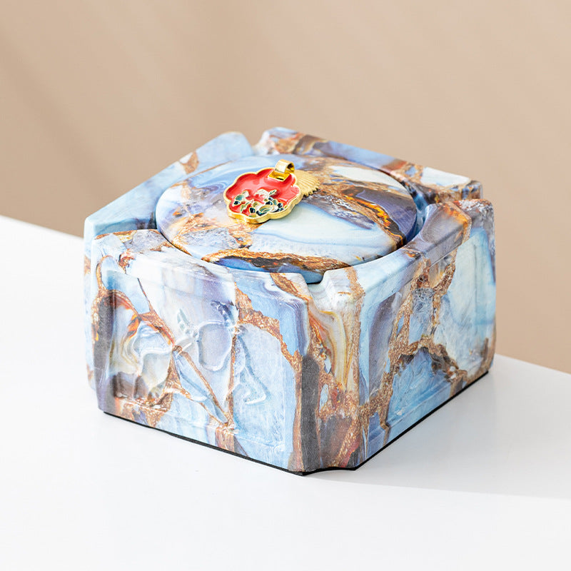 Ceramic Ashtray With Lid Home And Office Decoration