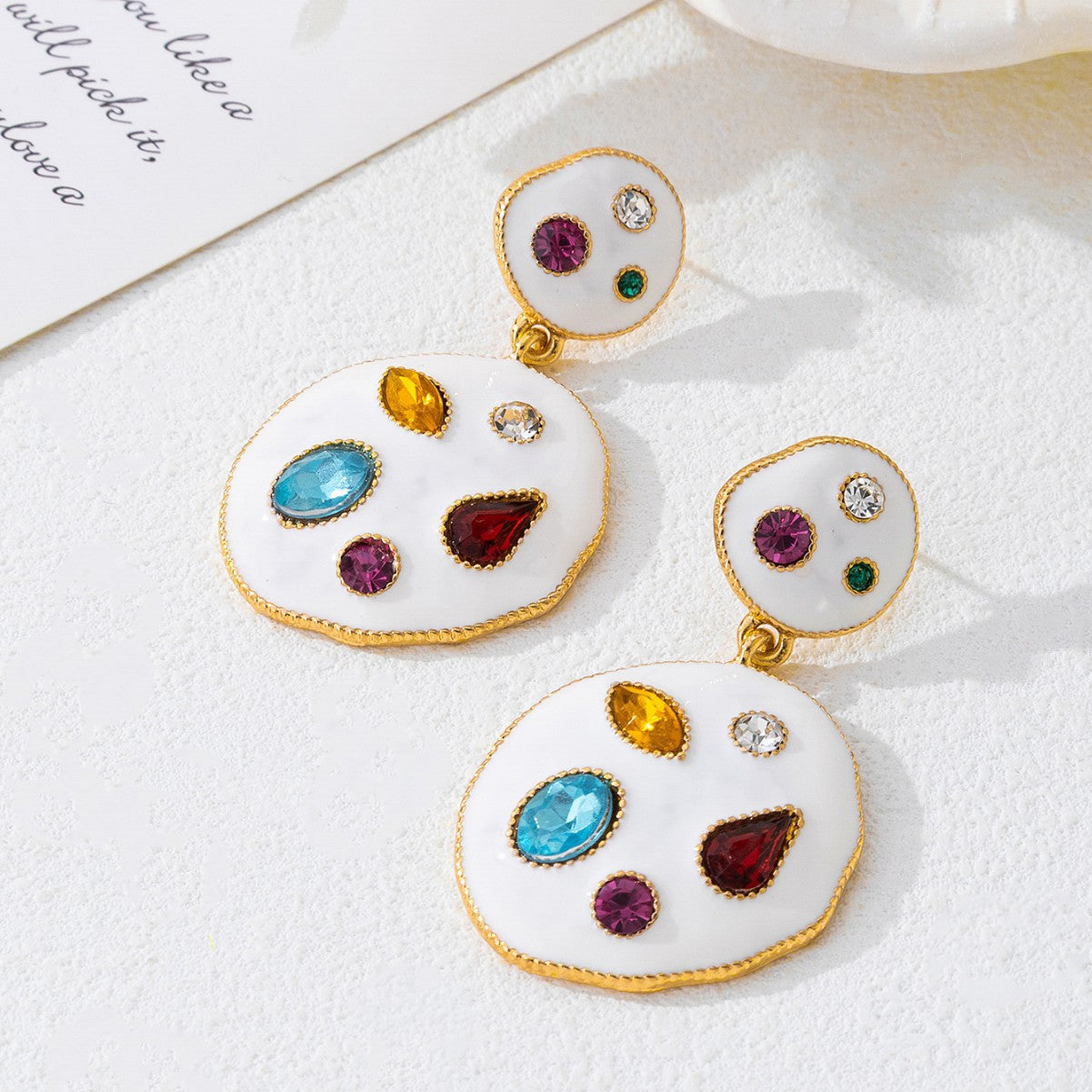 Best Selling Luxury Round Diamond Dangle Earrings For Women, High-End Unique Versatile Daily Commute Geometric Fashion Stud Ear Jewelry