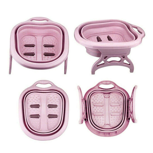 Foot Spa Pedicure Wet Bath Bubble Massage Bucket Feet Therapy Soothing Folding