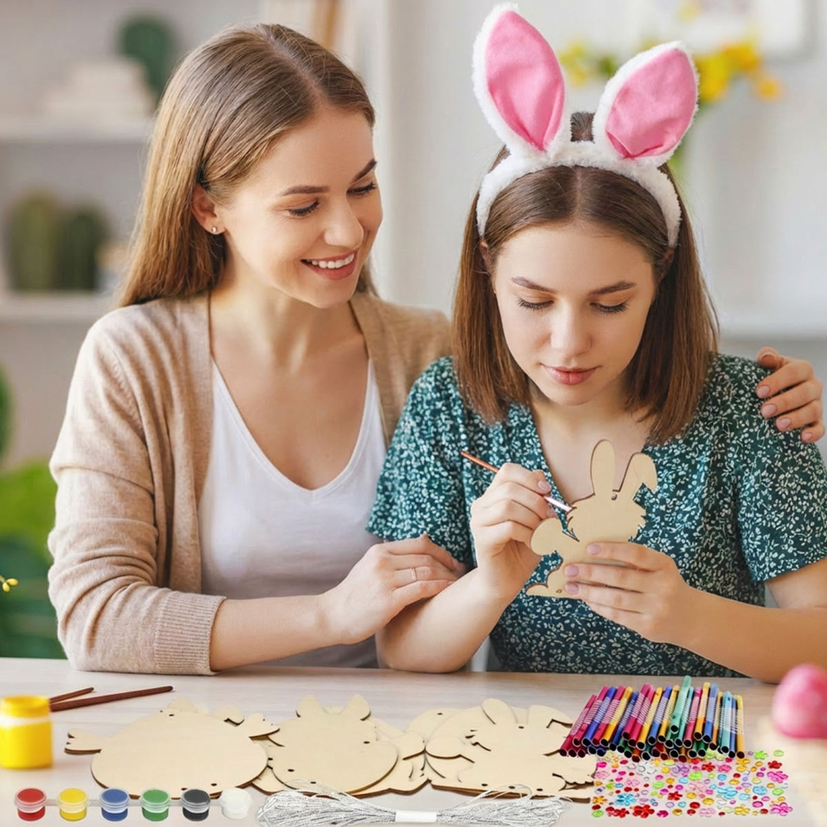 Easter Wind Chime Set, 8-Piece Craft Kit For Easter Decorations, Creative DIY Materials For Homemade Easter Wind Chimes And Party Accessories Set