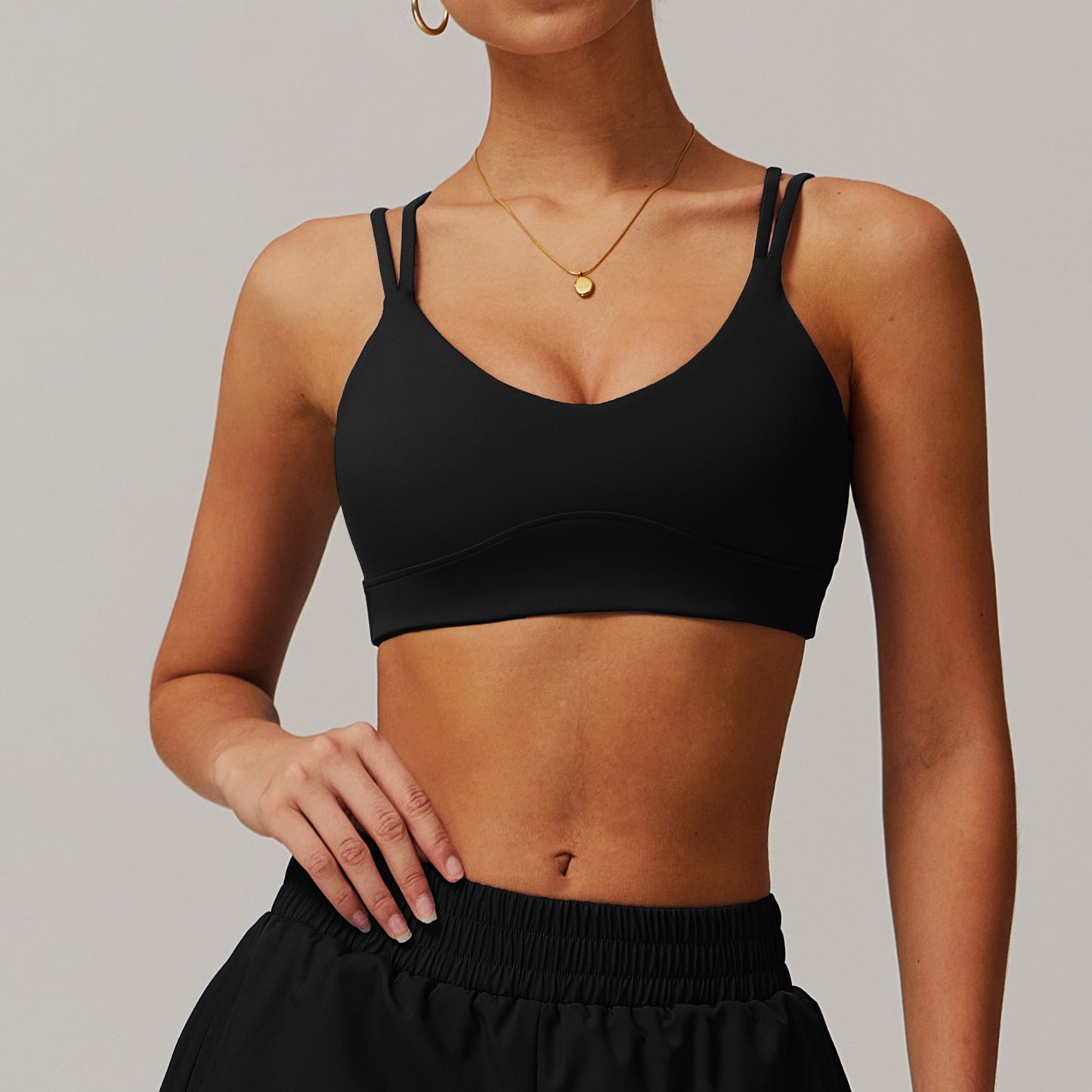 Cross Beauty Back Yoga Bra Sports Nude Feel Outer Wear