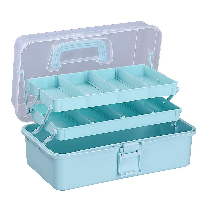 Three-tier Portable Storage Box For Art Supplies