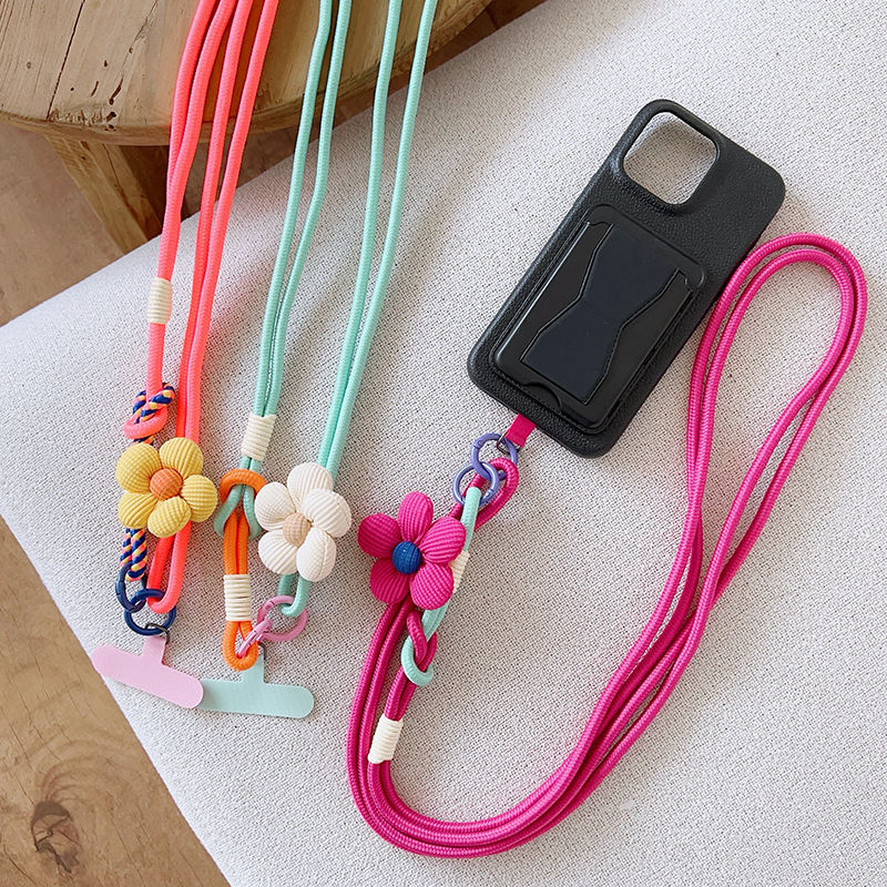 Crossbody Flower Woven Halter Mobile Phone Lanyard