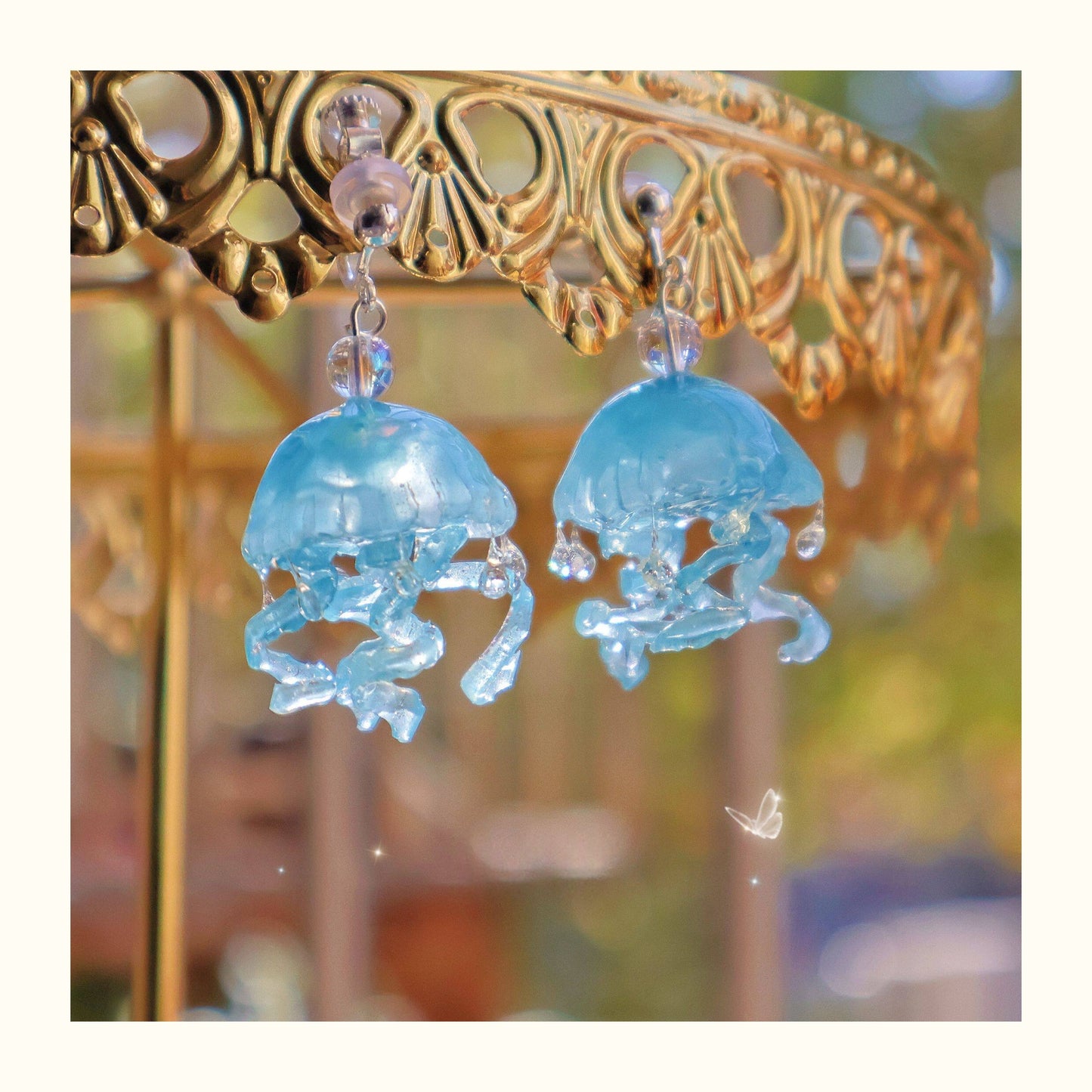 Niche Design New-style Sea Moon Jellyfish Earrings