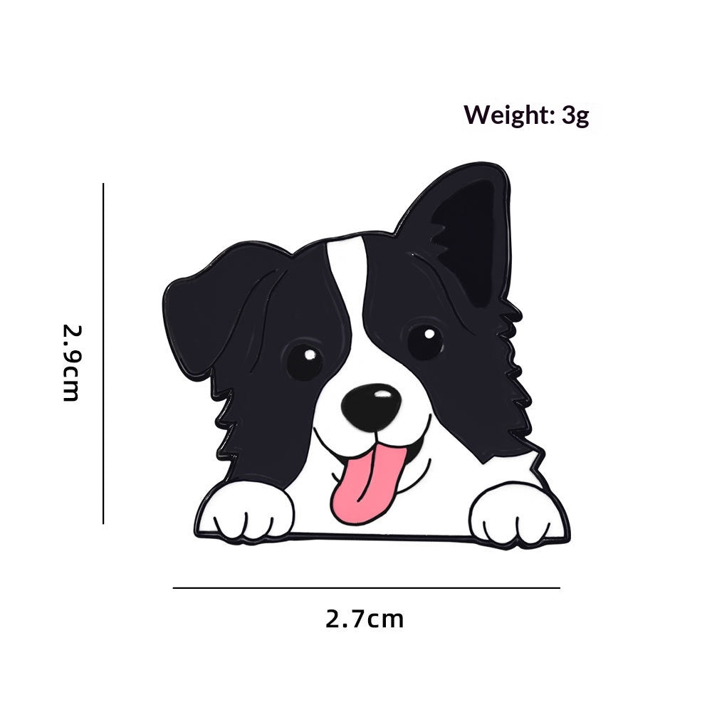 Cute Corgi And Border Collie Pet Dog Brooch