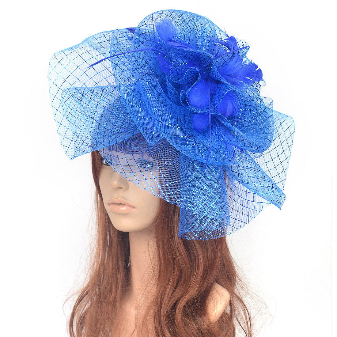 Tea Party Veil Feather Headdress Small Top Hat Performance Headpiece