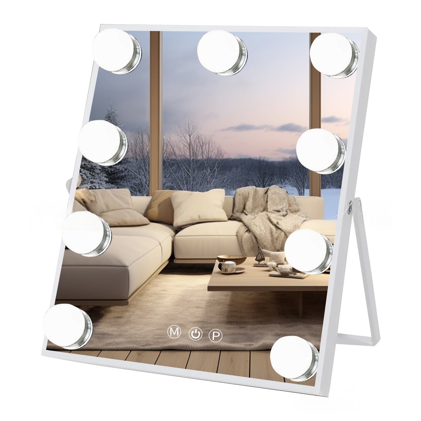 Three-Color 9-Light LED Makeup Mirror With Bulb Design