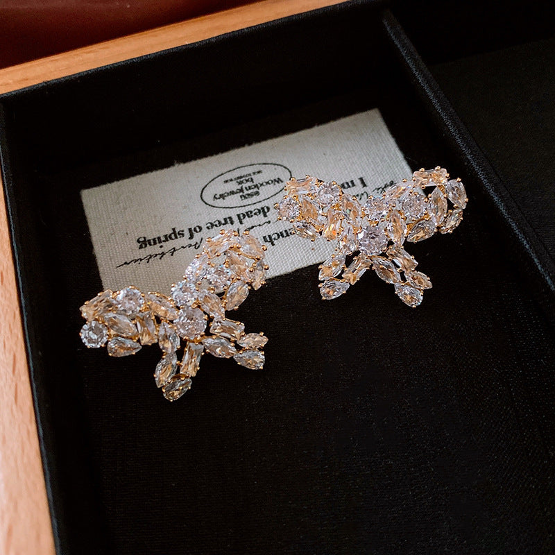 Head Turning Retro CZ Earrings Women Exaggerated Zirconia Vintage Fashion Jewelry
