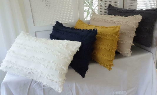 Home Mix & Match Cotton Fringing Rectangle Home Decor Pillow Cushion Cover 30x50