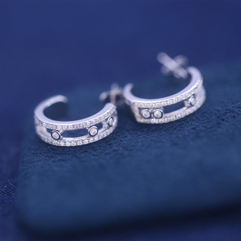 S925 Sterling Silver Active Bead Stud Earrings For Women