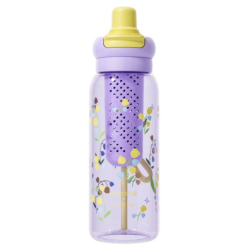 Straw-top Portable Cold-water Cup With Tea Infuser Compartment