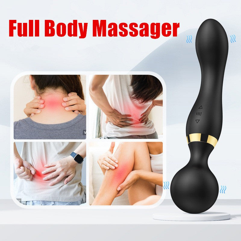 Multi-Speeds-Silicone-Double-Head-Full-Body-Massager-Vibrator-Mute Rechargeable