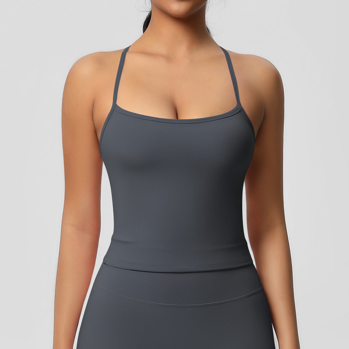 Double-sided Brushed Pure Color Tight Beauty Back Exercise Vest