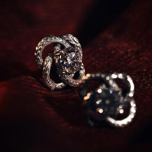 Samsara Wheel Vintage Stud Earrings, Niche Hip Hop Unique High-End Irregular Fashion Ear Jewelry
