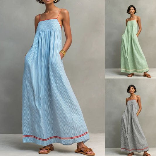 Seasonal Fashion Casual Strapless Sleeveless Long Dress
