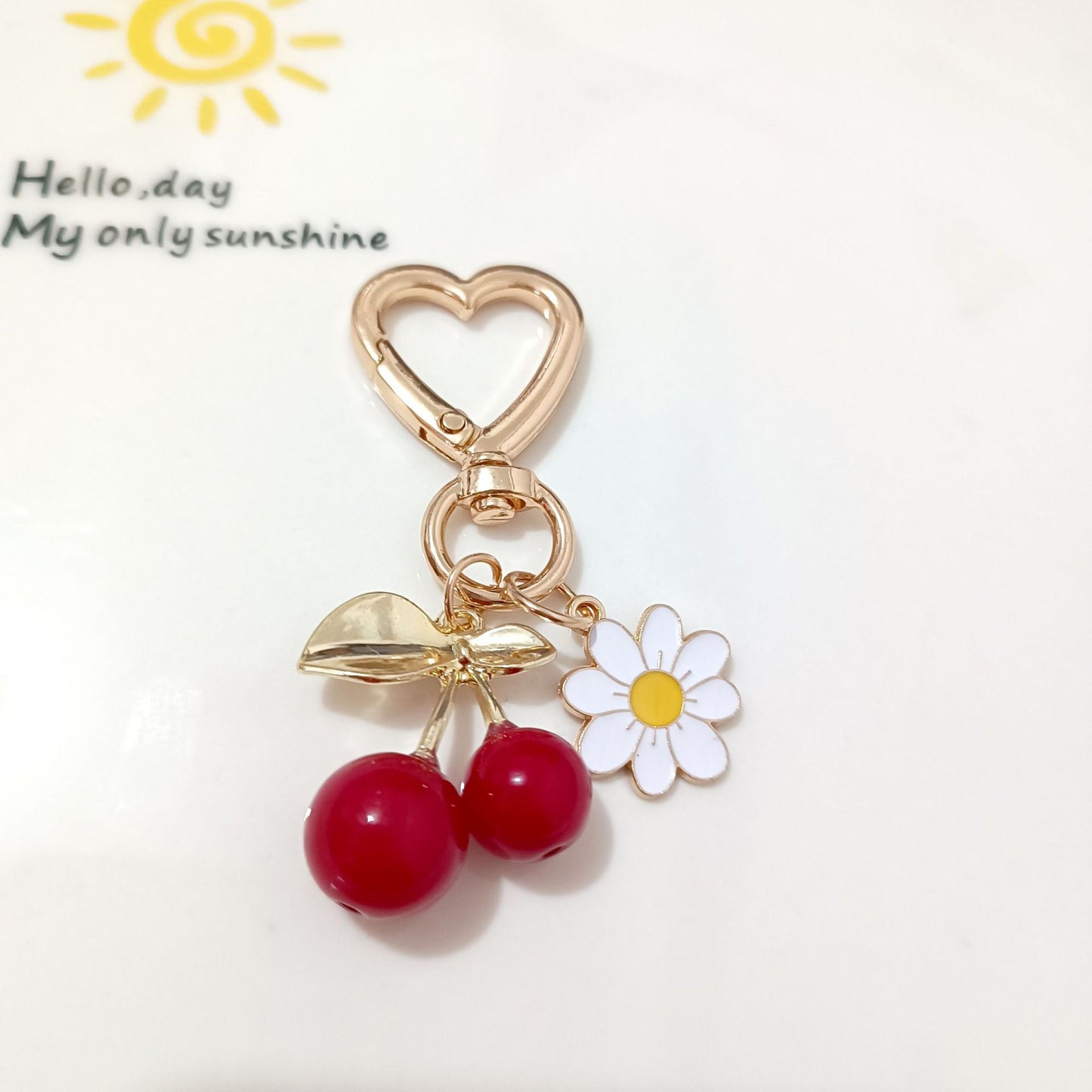 Korean Style K Gold Leaf Cherry Pendant Alloy Accessories Diy