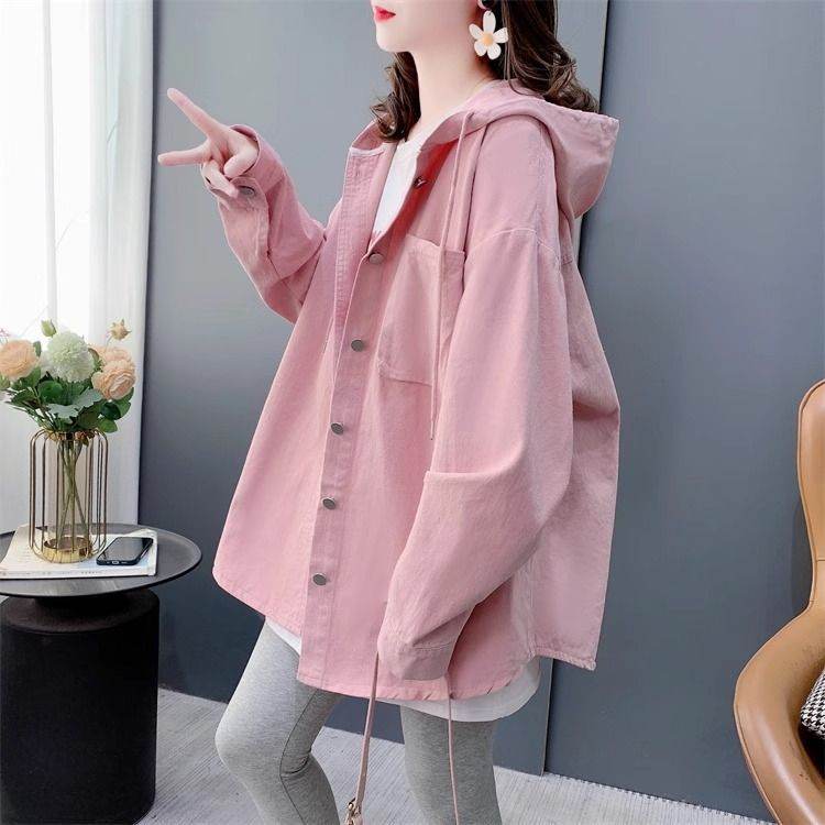 Thin Korean-style Shirt With A Hooded Top And Jacket