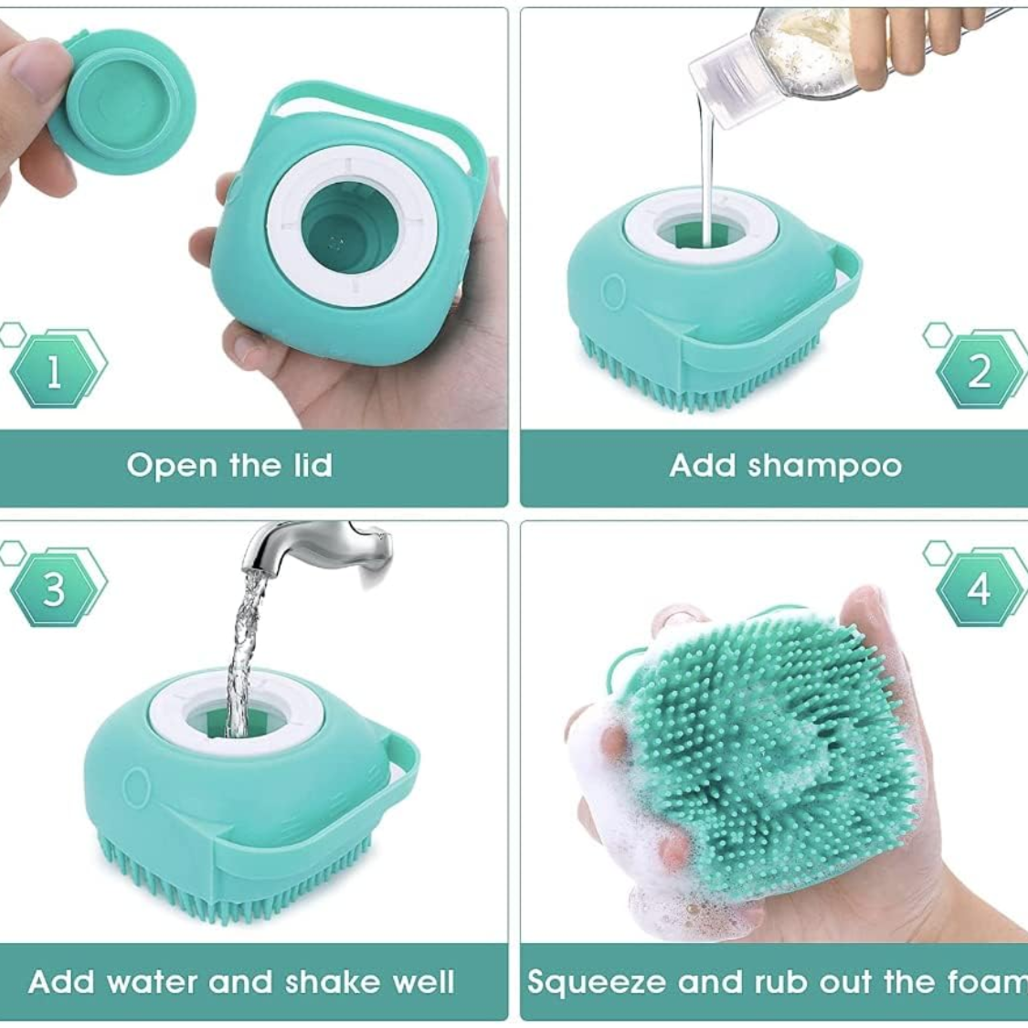 Pet Bath Massage Brush Puppy Dog Cat Grooming Cleaning Soft