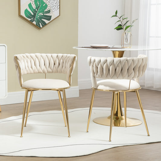 Old SKU W1880109471 Soft Velvet Dining Chair 2 Piece Set, Soft Upholstered Comfortable Living Room Chair, Makeup Room Bedroom, Modern Finger Shaped Backrest With Armrests,