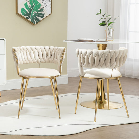 Old SKU W1880109471 Soft Velvet Dining Chair 2 Piece Set, Soft Upholstered Comfortable Living Room Chair, Makeup Room Bedroom, Modern Finger Shaped Backrest With Armrests,