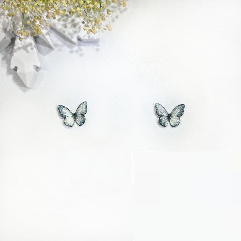 Retro Ice Gray-blue Butterfly Hair Clip Headpiece