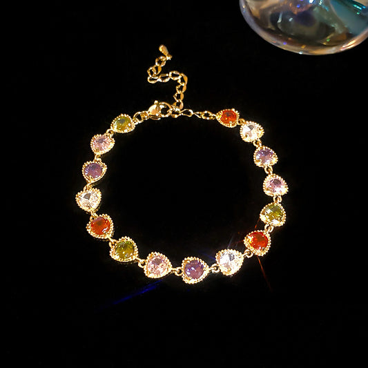 French Design Floral Buckle CZ Bracelet Dainty Exquisite Bangle Elegant Flower Clasp Fashion Wrist Accessory