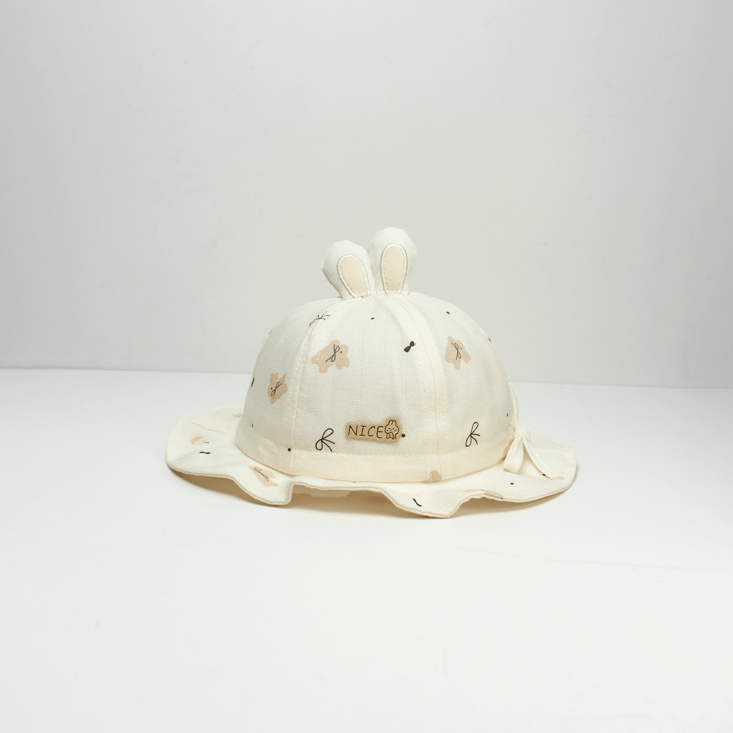 New Men's And Women's Plush Rabbit Ears With NlCE Logo And Printed Pattern, Foldable And Portable, Cute And Soft Style Headband Suitable For Taking Photos.