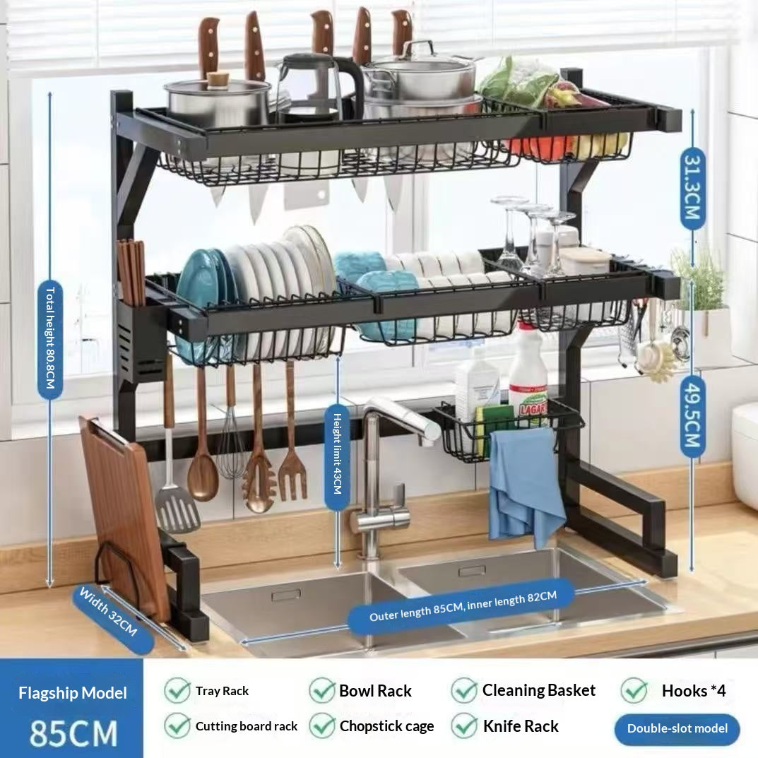 Multi-functional Home Kitchen Storage Rack Dish And Chopstick Draining Rack