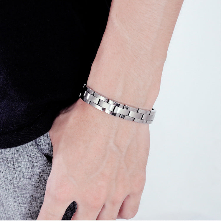 Men's Minimalist Fashion Stainless Steel Magnet Bracelet
