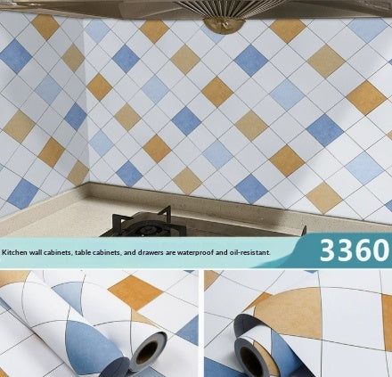 Kitchen Stickers Waterproof Oil-resistant Fire-retardant Wallpaper Self-adhesive Wall Covering