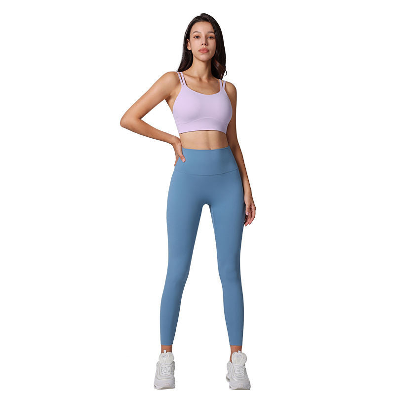 Yoga Straps Vest Integrated Bra Fixed Cup Sports Underwear