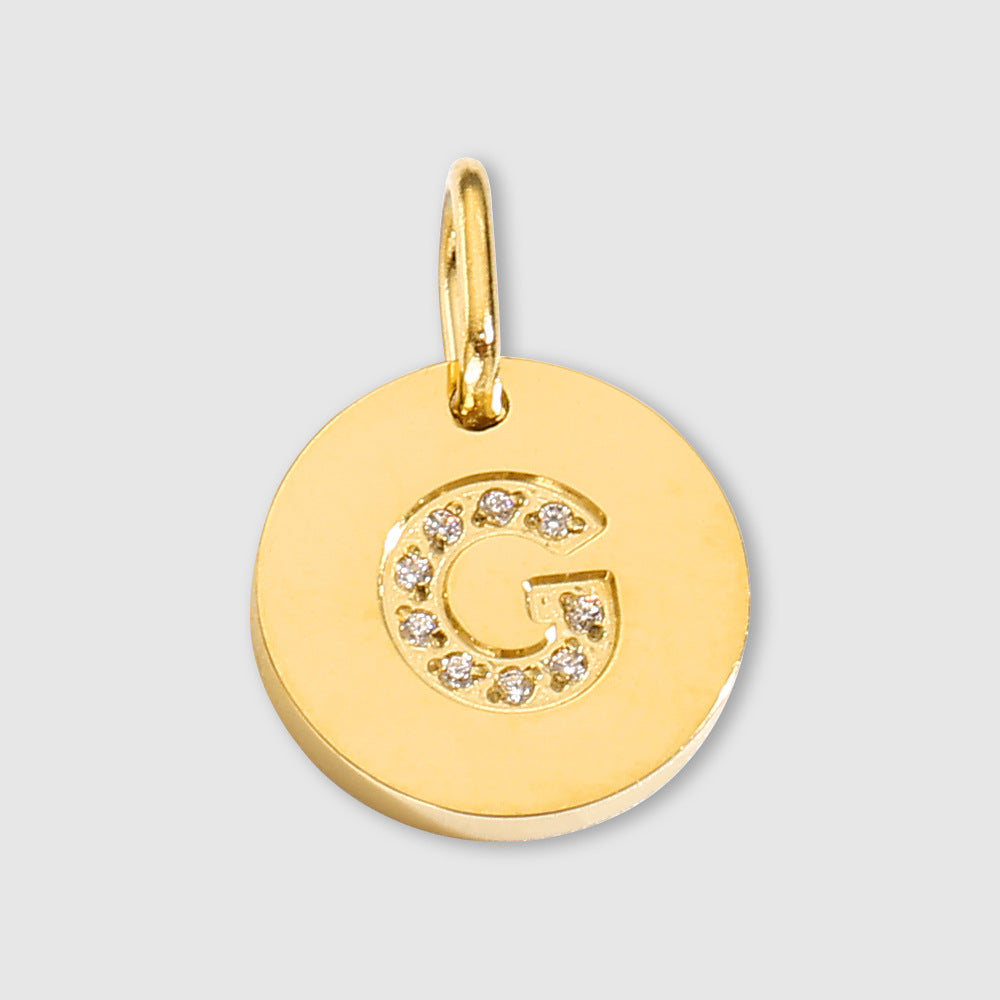 Diamond-Encrusted Jewelry Accessories Stainless Steel Letter Pendant