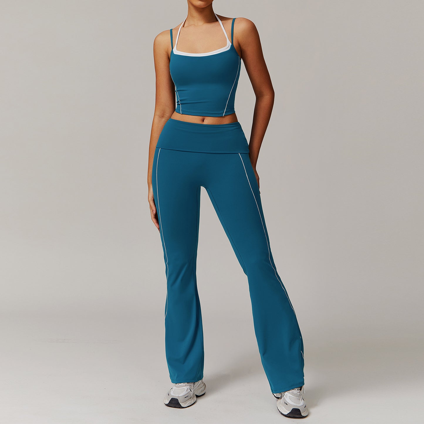 Casual All-match Fitness Fake Two-piece Halter Beauty Back Yoga Suit