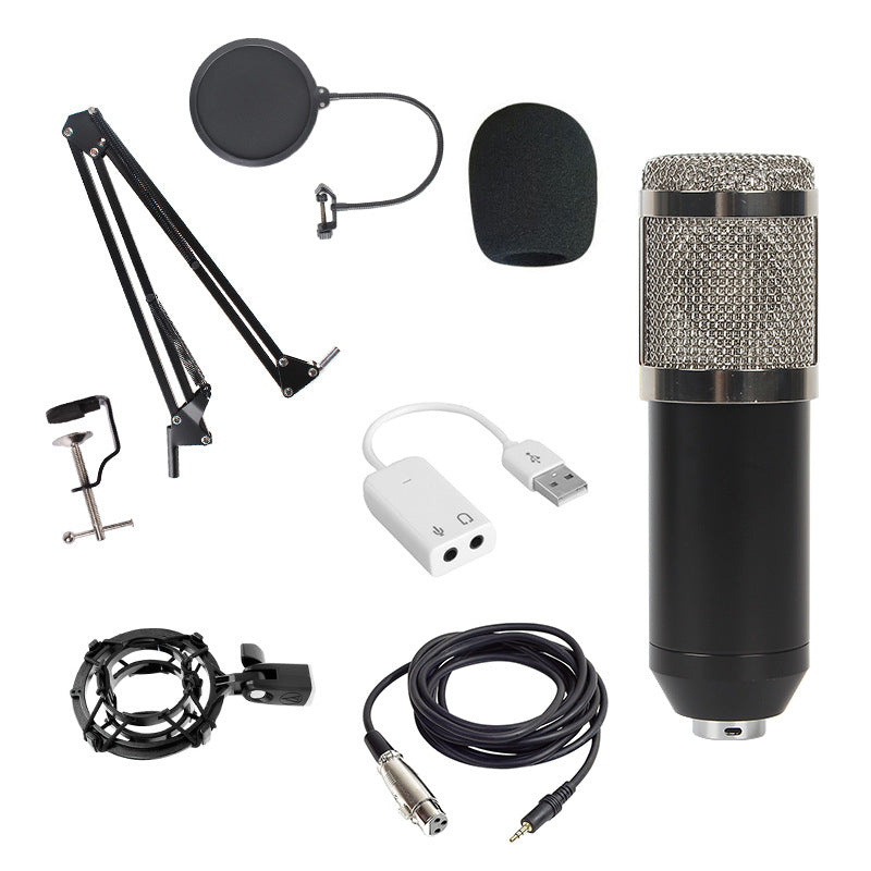 BM800 Condenser Microphone Kit For Computer Recording Anti-Blast Live Streaming Sound Card Wired Karaoke Microphone Dedicated For Livestreaming