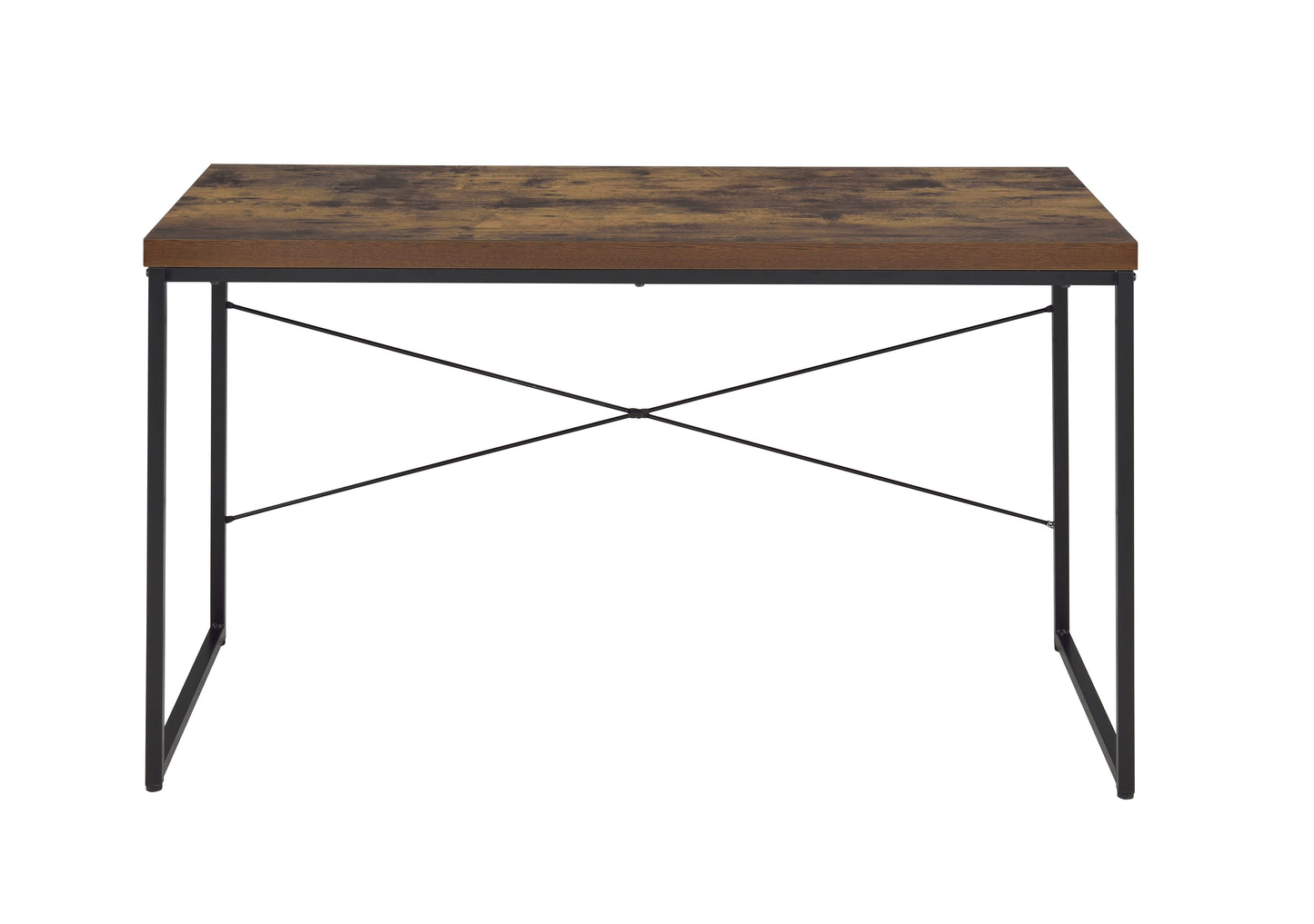 Bob Weathered Oak & Black Finish Writing Desk Dressing Table Game Table Small Dining Table W  Metal Legs