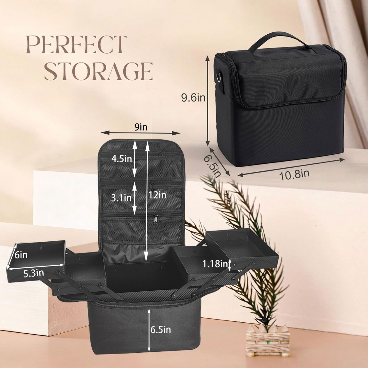 Foldable Cosmetic Bag Large-capacity Portable Makeup Case