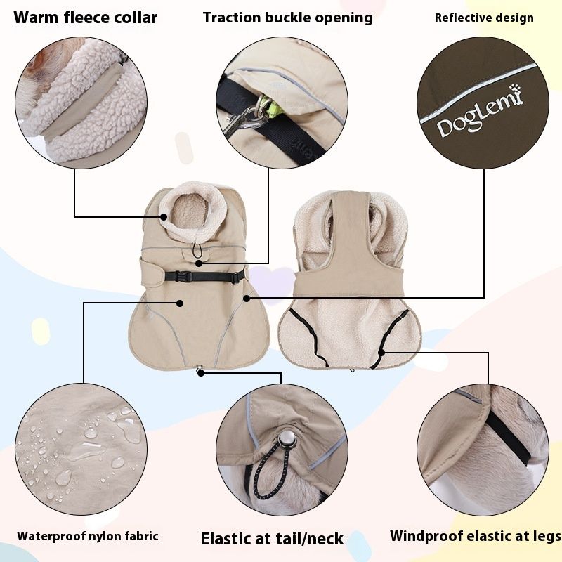 Dog Cotton-padded Clothes Go Out In Autumn And Winter Warm-keeping And Cold-proof Pet Clothes