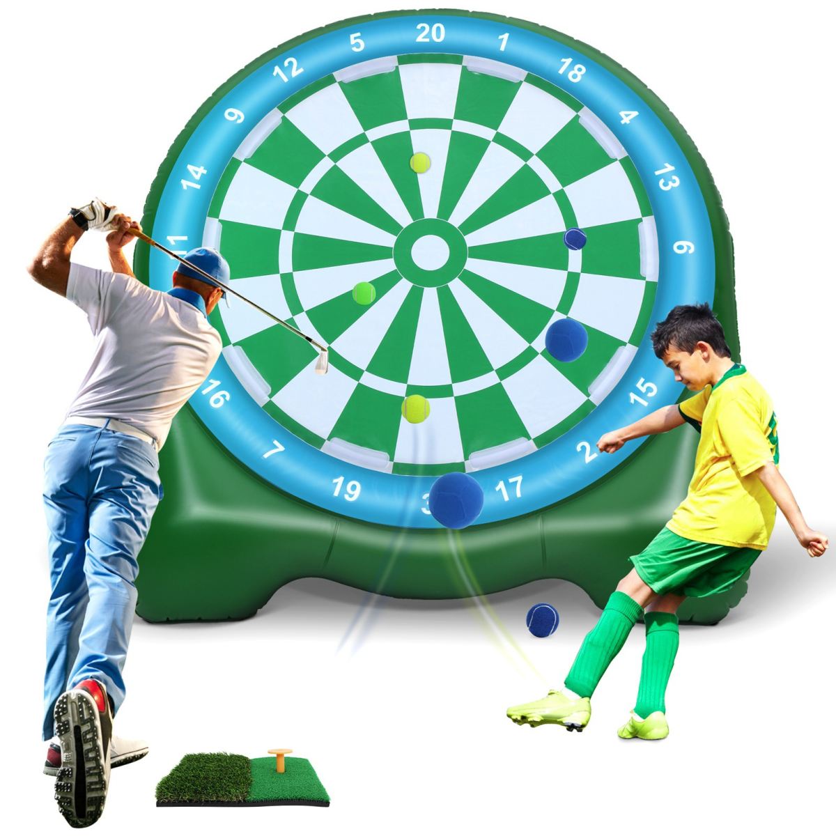 Golf Training Mat Green Anti Slip Anti Tearing 5x4ft Hitting Practice Turf Golf Mat For Indoor Outdoor Chipping Practice
