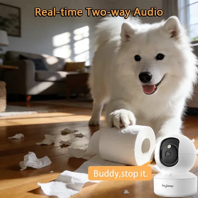 BoyKeep 2K Smart WiFi Security Camera Dual Band 5G 2.4GHz Indoor Surveillance Camera, 360 PTZ, IR Night Vision, Two Way Audio