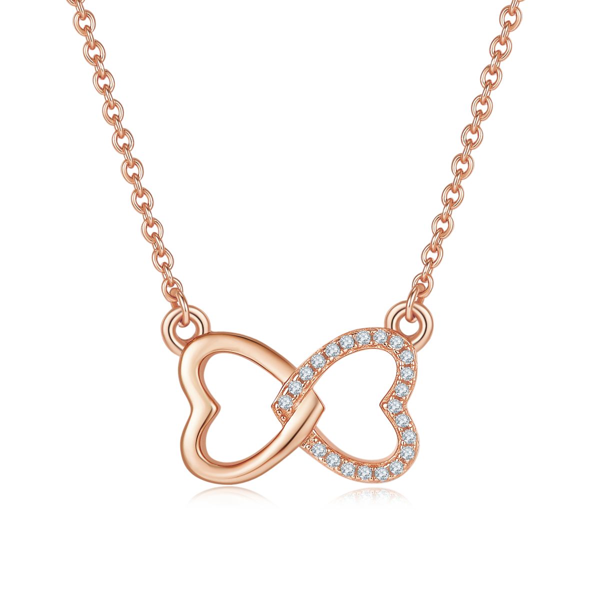 3g S925 Sterling Silver Infinity Heart Necklace 45cm  22 Stone Moissanite Pendant With GRA, Platinum Plated Romantic Jewelry Gift Box For Women