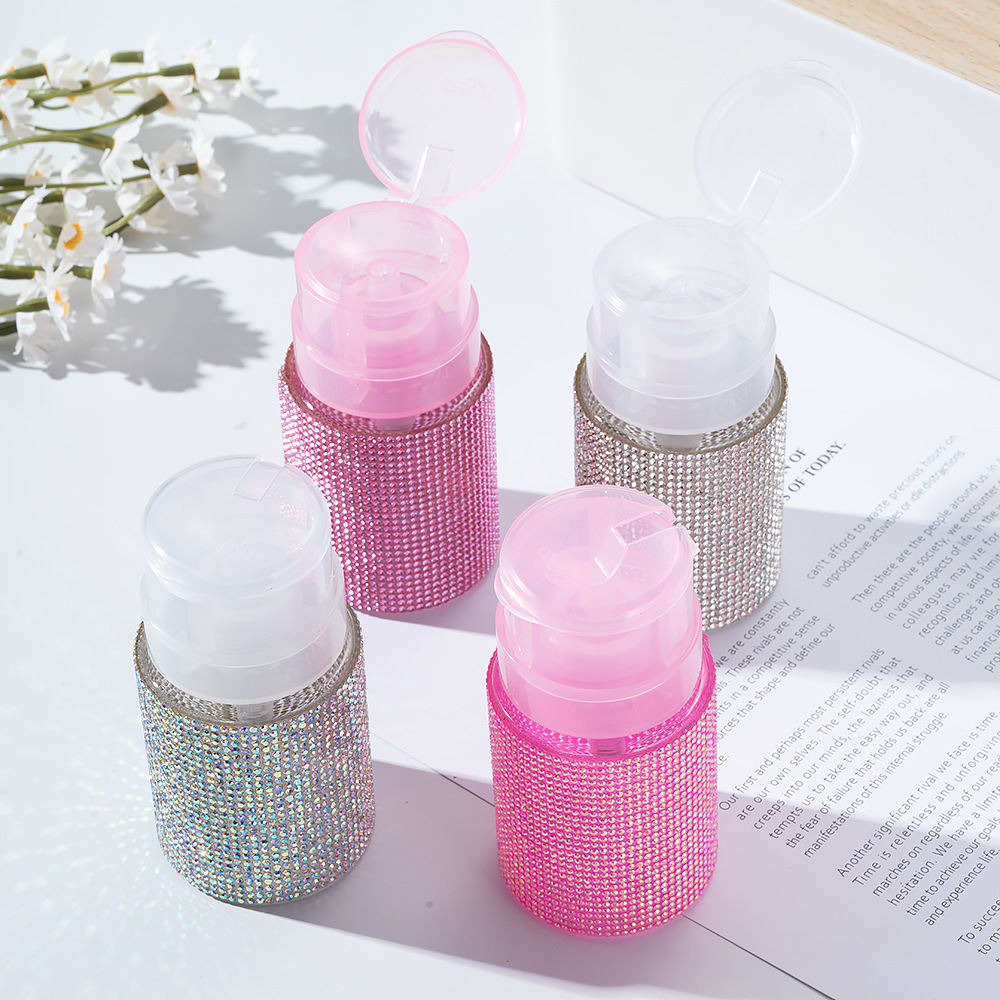 Full Diamond Press Makeup Removal Bottle Empty