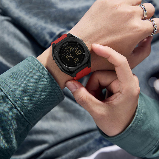 Sandar Best-selling Transparent Electronic Watch With A Large Square Single-display Dial