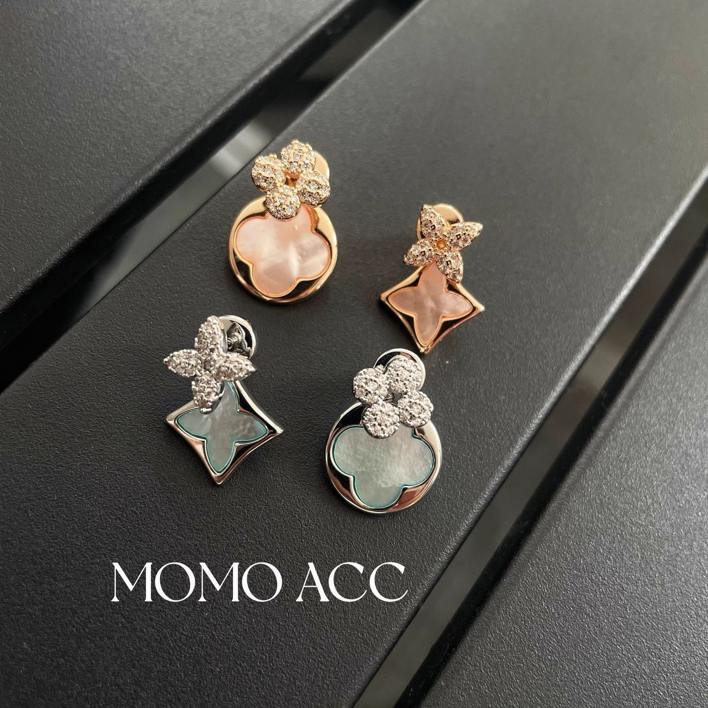 2026 New 3D Premium Elegant Four-Leaf Clover Stud Earrings, Fashion Versatile Designer Women's Ear Jewelry