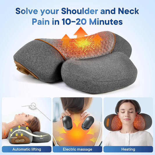 Vibrating, Heated, And Traction Neck Massage Pillow
