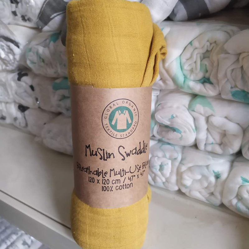 Solid-color Double-layer Gauze Bath Towel