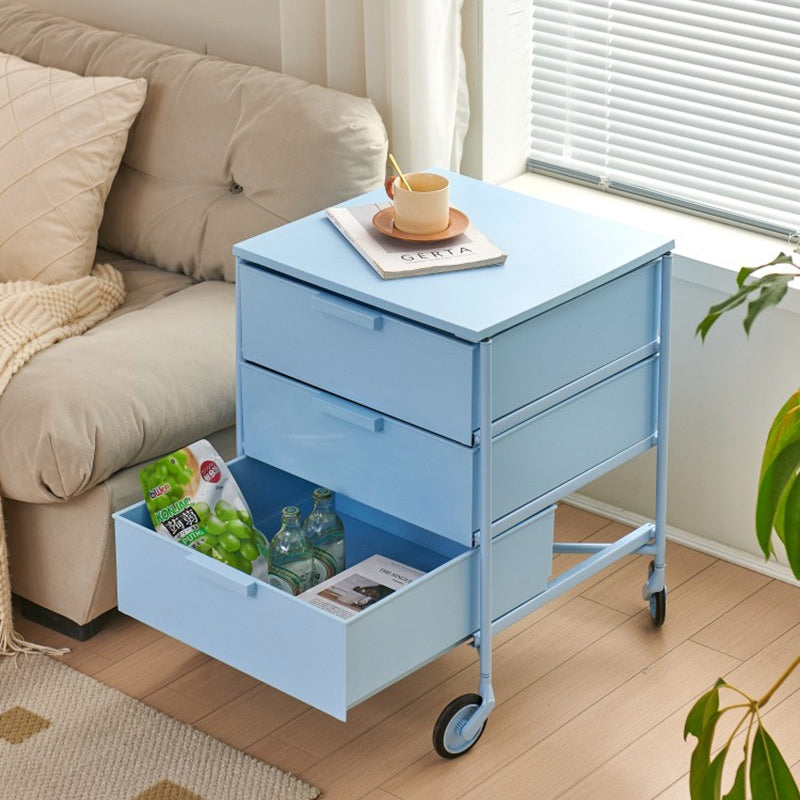 Mobile Storage Cabinet In Cream Tones Home Bedside Table