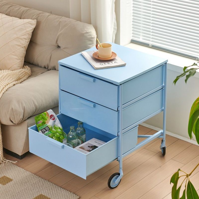 Mobile Storage Cabinet In Cream Tones Home Bedside Table