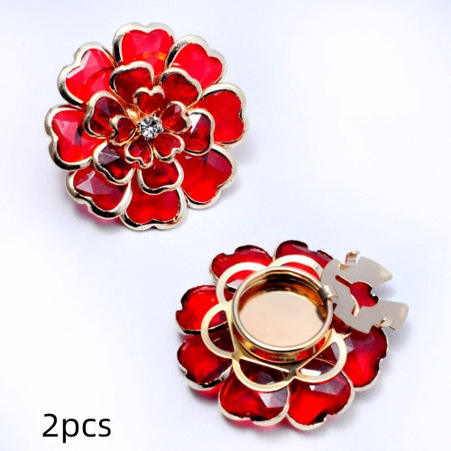Best-selling Shirt Buttons Drop Oil Flower Bronze Diamond Buttons Set Brooch Buttons